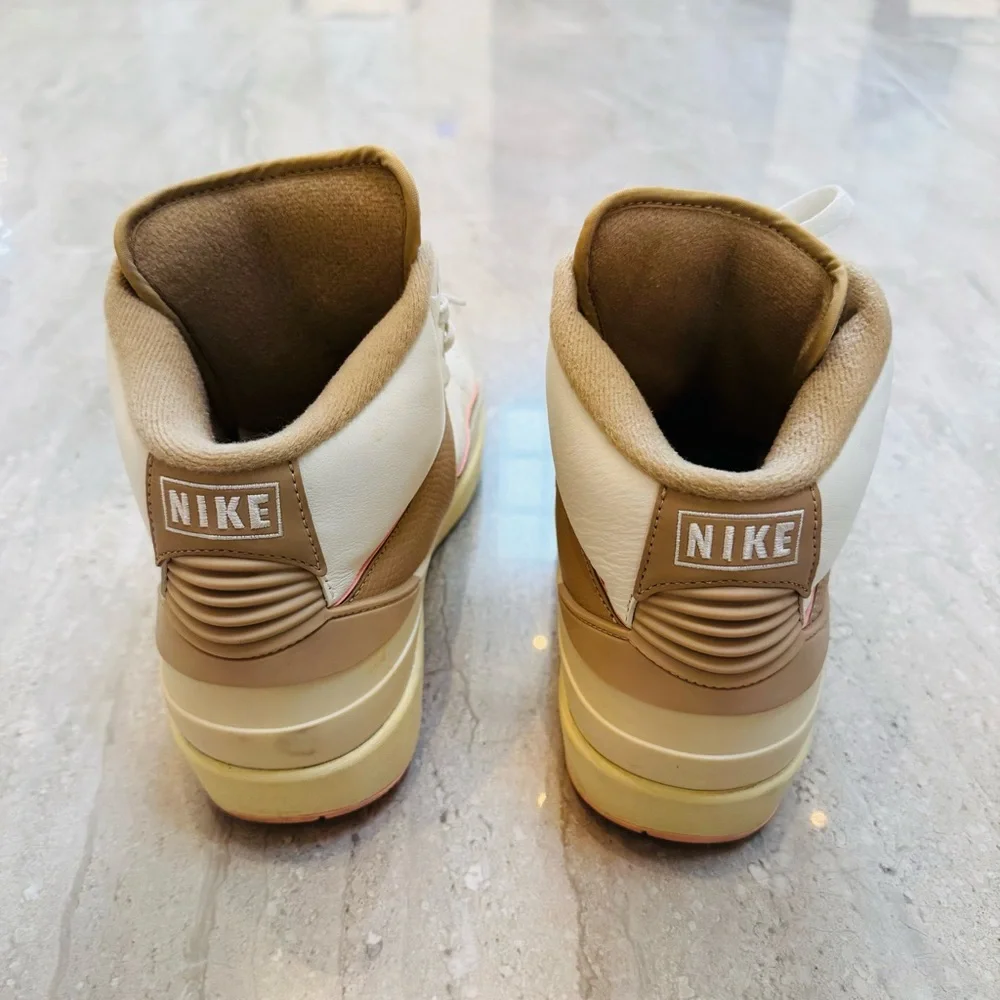 Nike Women's Air Jordan White and Tan Sneakers - Picture 4 of 13